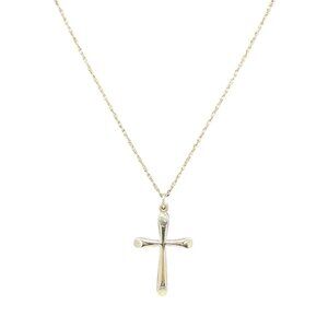 Theda 925 Sterling Silver Cross Pendant Chain Necklace Vintage Retro Religion